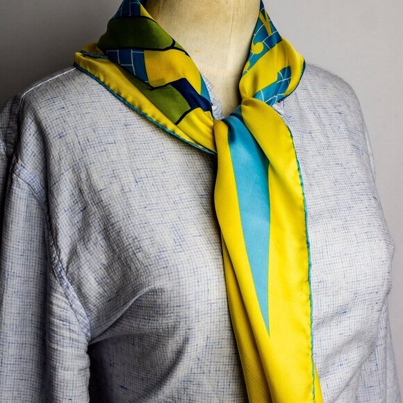 Silk Bandana | Silk Scarf Club 21 XXVI | Vintage Hollywood Style | 1920s Art Dec - Picture 10 of 11